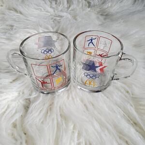 McDonald's 1984 Olympics Glass Coffee/Tea Mug Set